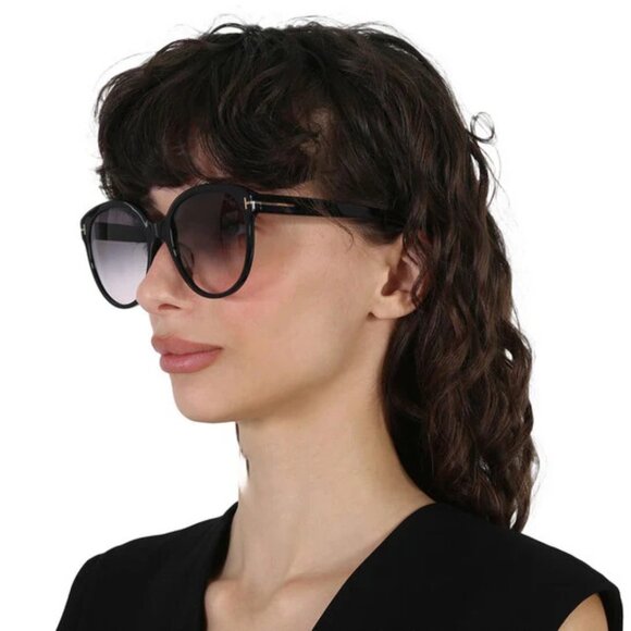 BRAND NEW Tom Ford Women Sunglasses Black Smoke Gradient Round FT0957-D/S 01B - Picture 12 of 12
